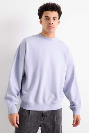 Bărbați - Bluză de molton supradimensionată - violet deschis