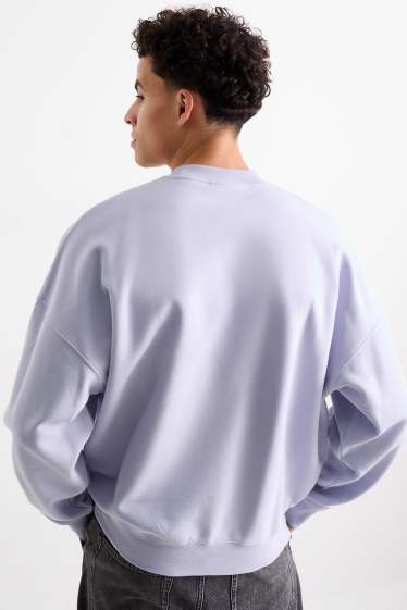 Bărbați - Bluză de molton supradimensionată - violet deschis