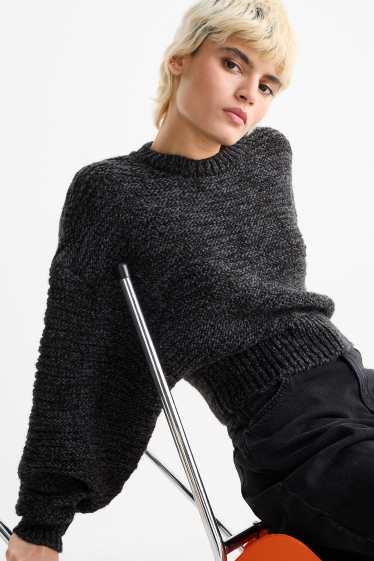 Dona - Jersei crop - estructurat - negre