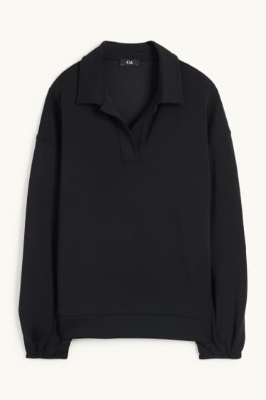 Dames - Basic sweatshirt - zwart