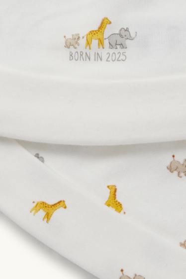 Unisex - Multipack of 2 - wild animals - baby beanie - white