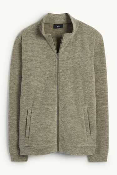 Herren - Fleecejacke - braun / grün