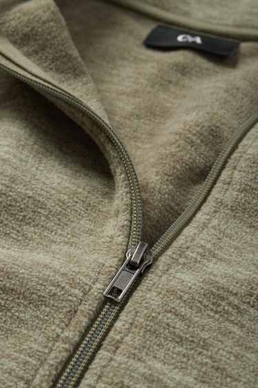 Herren - Fleecejacke - braun / grün