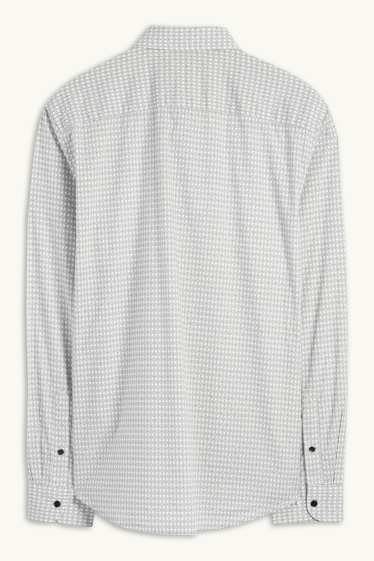 Home - Camisa - regular fit - button-down - cotó orgànic - blanc/negre