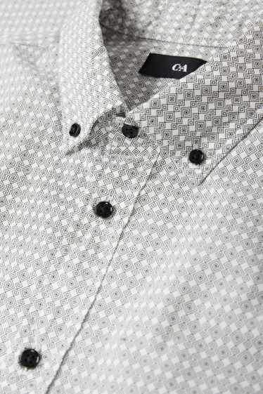 Home - Camisa - regular fit - button-down - cotó orgànic - blanc/negre