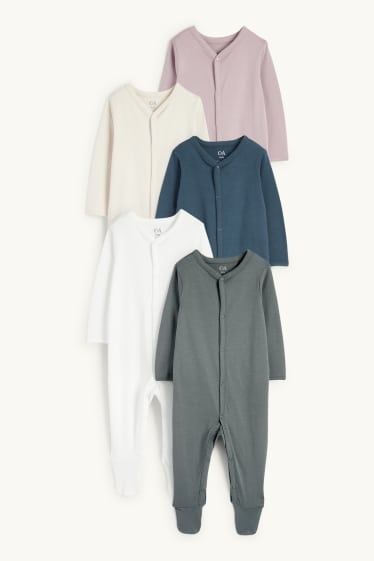 Unisexe - Lot de 5 - pyjamas bébé - gris foncé