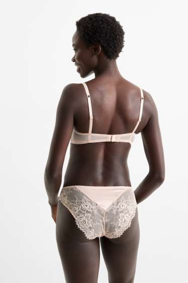 Damen - BH mit Bügel - DEMI - wattiert - lachsfarben