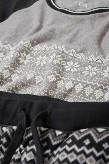 Herren - Fleece-Pyjama - dunkelgrau