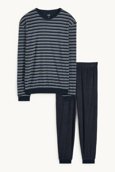 Men - Terry cloth pyjamas - dark blue
