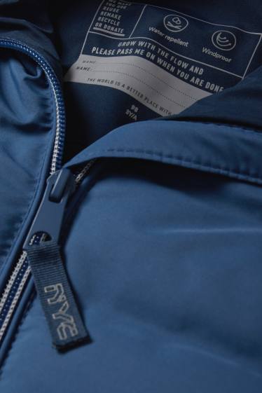 Kinder Jungen - Steppjacke mit Kapuze - wasserabweisend - blau