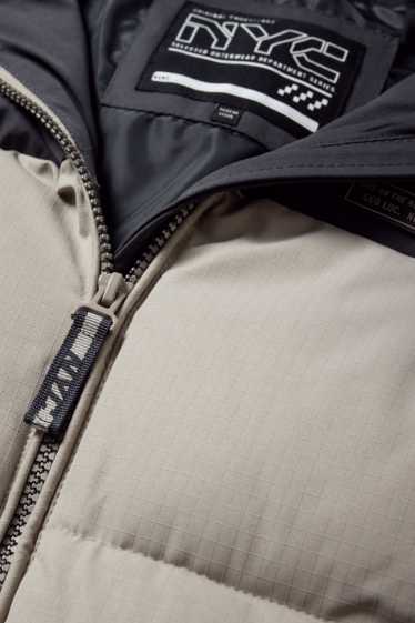 Kinder Jungen - Steppjacke mit Kapuze - grau