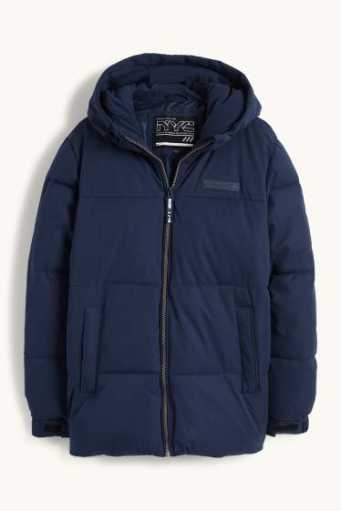 Kinder Jungen - Steppjacke mit Kapuze - dunkelblau