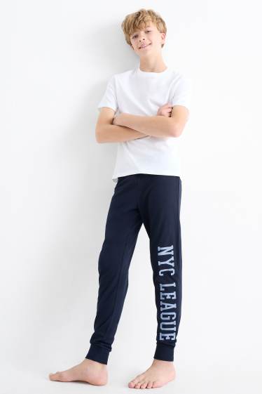 Enfants garçons - Lot de 2 - bas de pyjama - gris clair / bleu foncé