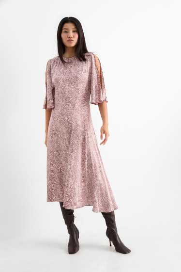 Damen - Viskose-Kleid - gemustert - rosa