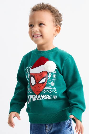 Kinder Jungen - Spider-Man - Weihnachts-Sweatshirt - dunkelgrün