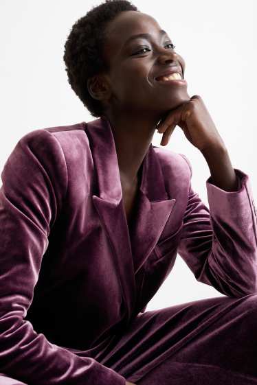 Dona - Blazer llarg de vellut - regular fit - lila