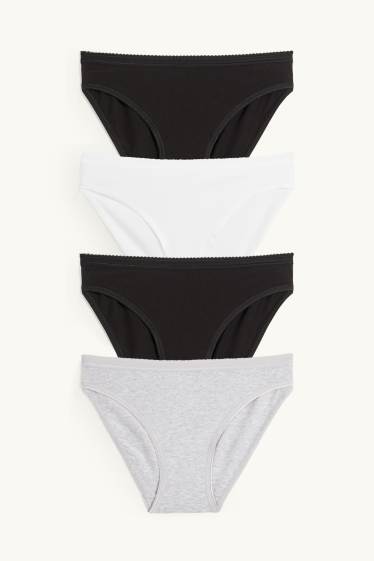 Mujer - Pack de 4 - bragas - gris