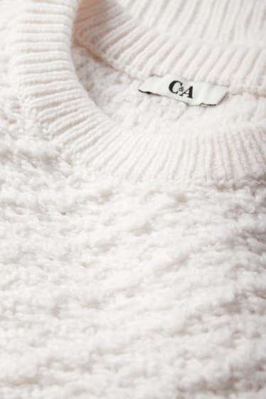 Femmes - Pull en bouclé - blanc crème