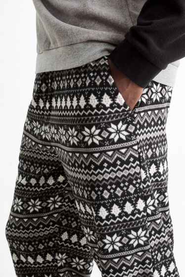 Herren - Fleece-Pyjama - dunkelgrau