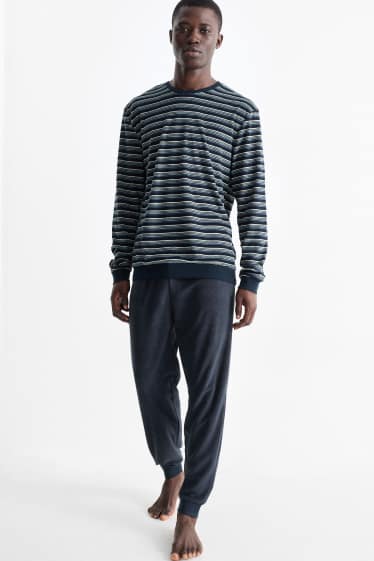 Men - Terry cloth pyjamas - dark blue