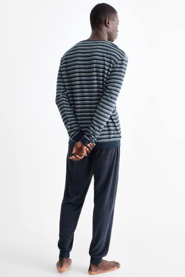 Men - Terry cloth pyjamas - dark blue