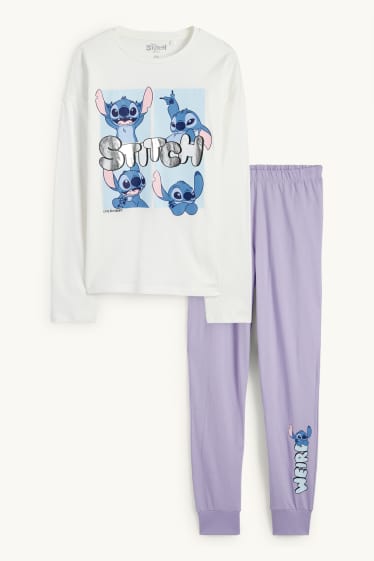 Bambine - Lilo & Stitch - pigiama - 2 pezzi - bianco crema