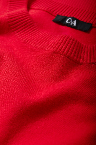 Women - Fine knit jumper - red