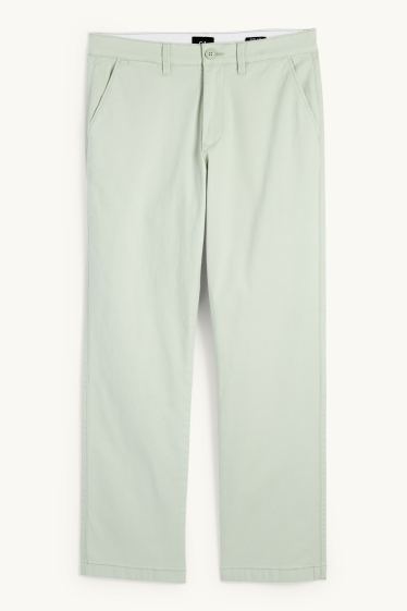 Pánské - Kalhoty chino - regular fit - mátově zelená