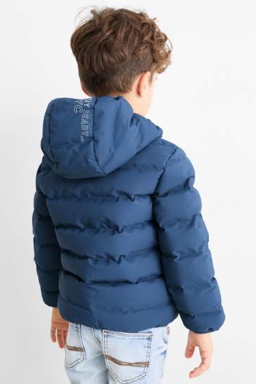 Kinder Jungen - Steppjacke mit Kapuze - wasserabweisend - blau