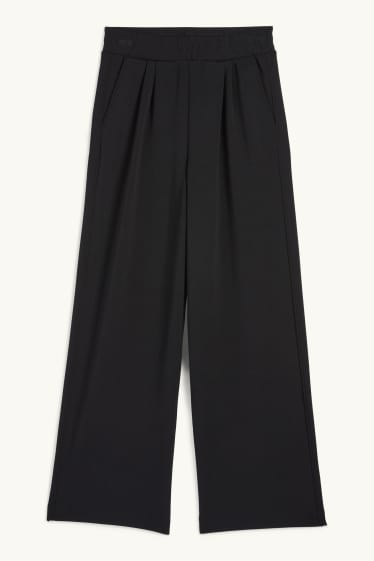 Mujer - Pantalón de punto - mid waist - straight fit - negro