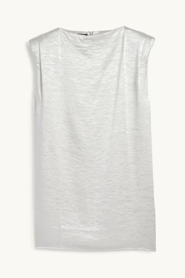 Women - Dress - shiny - textured - silver