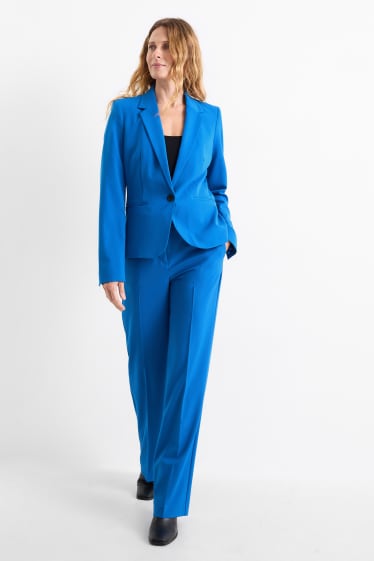 Damen - Stoffhose - Mid Waist - Straight Fit - blau