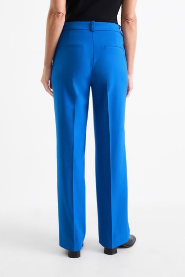 Damen - Stoffhose - Mid Waist - Straight Fit - blau