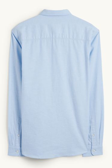 Pánské - Košile - regular fit - button-down - světle modrá