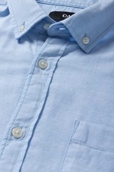 Pánské - Košile - regular fit - button-down - světle modrá