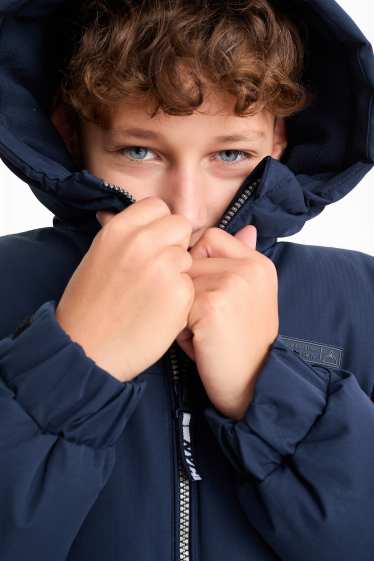Kinder Jungen - Steppjacke mit Kapuze - dunkelblau