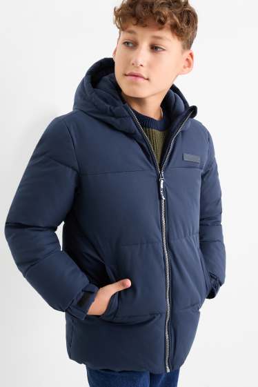 Kinder Jungen - Steppjacke mit Kapuze - dunkelblau
