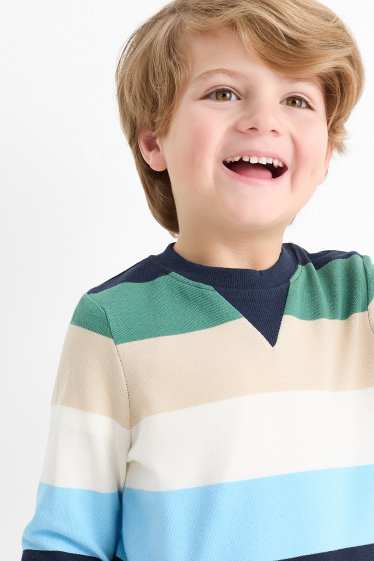 Kinderen: jongens - Trui - gestreept - donkerblauw
