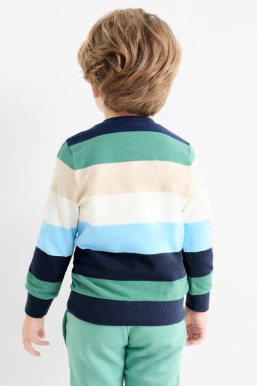 Kinderen: jongens - Trui - gestreept - donkerblauw