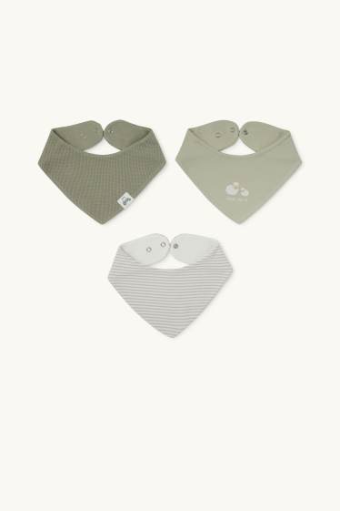 Baby Boys - Multipack of 3 - sheep and tractor - baby triangular scarf - green
