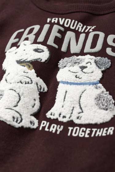 Bébés garçons - Chiots - sweat bébé - bordeaux