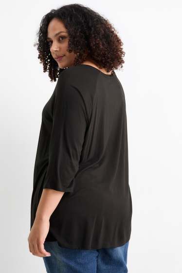 Damen - Langarmshirt - schwarz