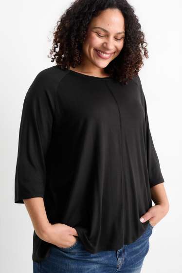 Damen - Langarmshirt - schwarz