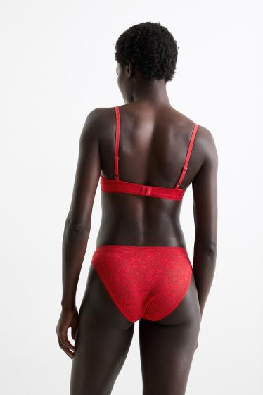 Dames - BH met beugels - DEMI - voorgevormd - rood