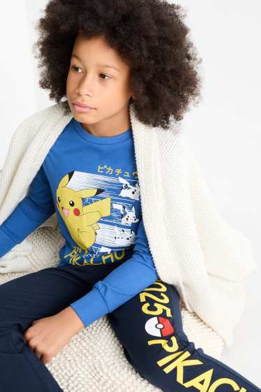 Dzieci chłopcy - Pokémon - Pikachu - piżama - 2 części - niebieski