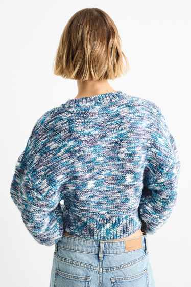 Dona - Jersei crop - estructurat - blau