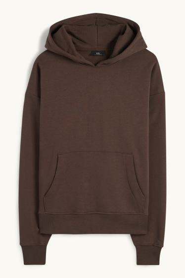 Men - Oversized hoodie - dark brown