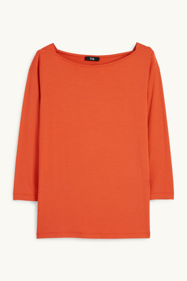 Damen - Langarmshirt - dunkelorange