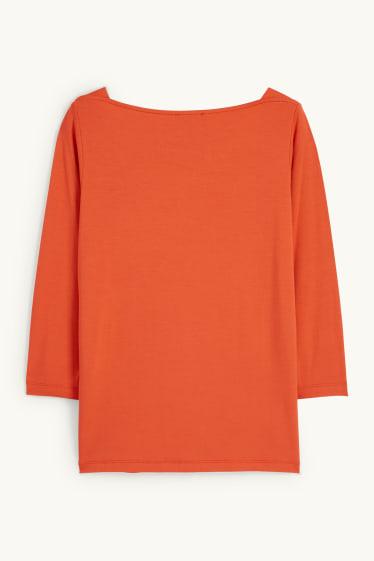 Damen - Langarmshirt - dunkelorange