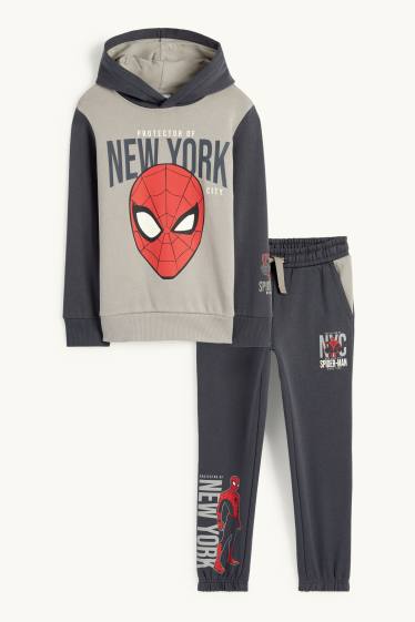 Nen - Spider-Man - conjunt - dessuadora amb caputxa i pantalons de xandall - 2 peces - gris